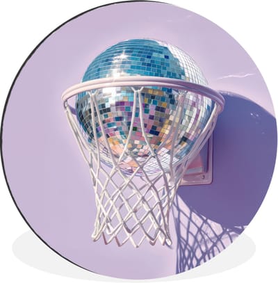 WallCircle - Wandcirkel - Muurcirkel - Discobal - Basketbalring - Grafisch - Aluminium - Dibond - 30x30 cm - Binnen en Buiten