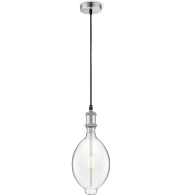 Home sweet home hanglamp Vintage Oval - Mat staal - helder