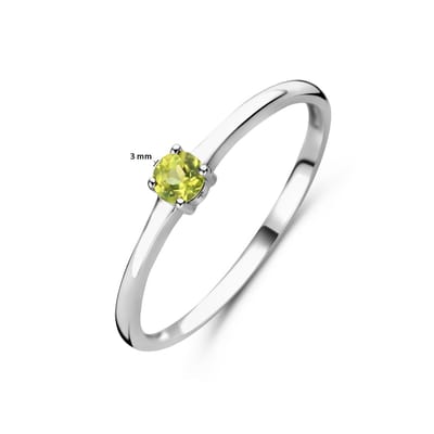 Gerhodineerd Zilver Ring Met Geboortesteen Peridot Augustus 1337107