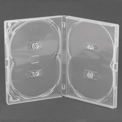 Dailygoods- Dvd Hoes Transparant - Dvd Opbergdoos - Multibox voor 4