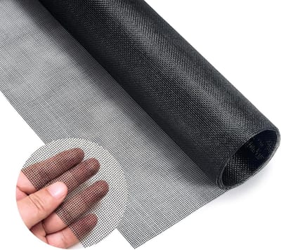 Thijox - Vliegengaas per meter 120 x 250 cm, Zwart Glasvezel Insectenbescherming, UV-bestendig, Brandvertragend, Makkelijk op maat te snijden voor Ram