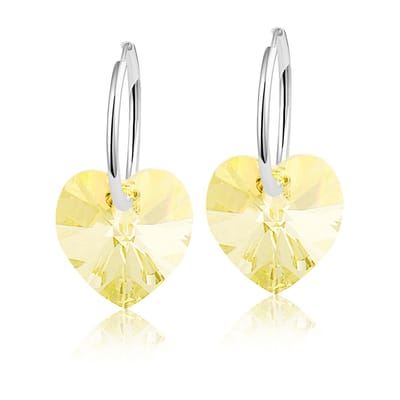 Montebello Oorbellen Alicia HZ118 - Swarovski Hart - 925 Zilver Gerhod. - Ø14mm - 24mm