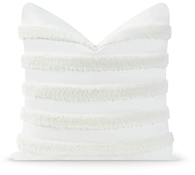 Waterdicht Sierkussenhoes voor Binnen en Buiten, 45,7 x 45,7 cm met Pluizige Strepen