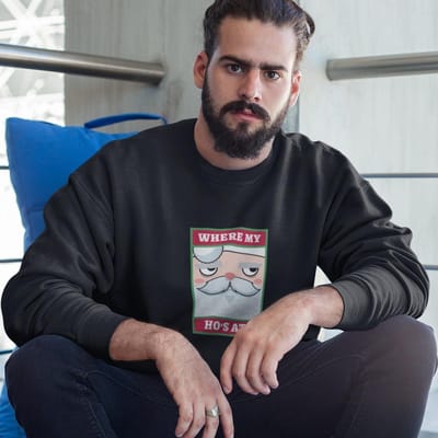 Foute Kersttrui Zwart - Where My Ho’s At - Maat XS - Kerstkleding voor dames & heren
