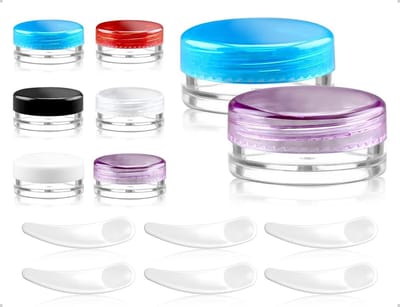 Set van 12 Kleine Potjes met Deksel, Transparante Plastic Crème Jars voor Cosmetica, Lipgloss, Crèmes en Lotionen, Ideaal voor DIY en Opslag