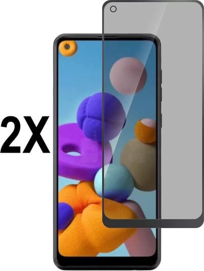 Screenz® - PRIVACY Screenprotector geschikt voor OnePlus Nord 2 - Tempered glass Screen protector geschikt voor OnePlus Nord 2 - Beschermglas - Privé Glasplaatje - 2 stuks