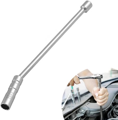 Bougiesleutel Auto - Flexibele Magneetsleutel - Reparatie Motoronderdelen - 360 Graden Rotatie - 32cm Lengte - Zilver