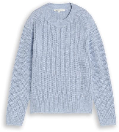 Tom Tailor Denim - Gebreide trui met relaxte pasvorm - Maat L - foggy blue mouline