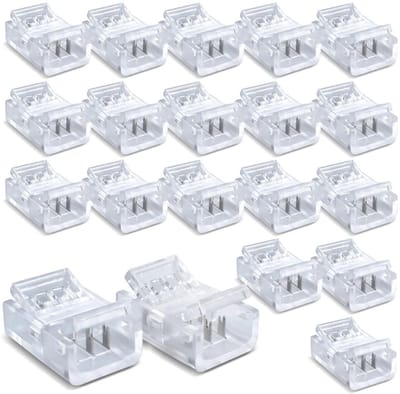 20 Stuks Strip Connector - Voor LED Light Strip - Dubbele Zijdige Snelle Connector - 8MM 3 Pin - Makkelijke Installatie