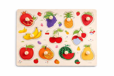Fruit - Houten puzzels voor kinderen 1 jaar / 2 jaar / 3 jaar - Educatief speelgoed - Cadeau jongen / meisje - Baby / Dreumes / Peuter - Traktatie - Uitdeelcadeaus