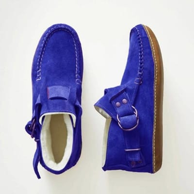 Dames Comfortabele Leren Luipaard Flats Herfst Gespschoenen Voor Dames Nieuwe Casual Reis Ademende Damesschoenen Volwassen 43 blauw