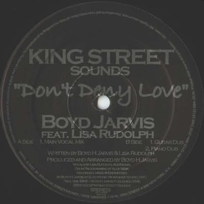 12 inch Plaat BOYD JARVIS - Don't Deny Love KSS1149 King Street Sou 2002 US Dance & Electronica Gebruikt gray