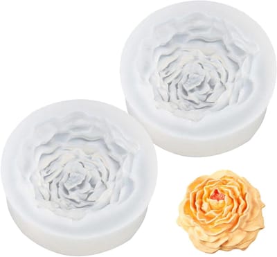 Set van 2 Flexibele Siliconen Mallen voor Kaarsen, Chocolade en Zeep, Vaatwasserbestendig en Voedselveilig (7.3 x 7.3 x 2.8 cm)