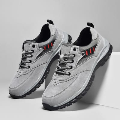 Nieuwe Schoenen voor Heren Echt Leer Casual Sneaker Heren Outdoor Sneakers Bergschoenen Schoenen Zapatillas De Deporte 38 black