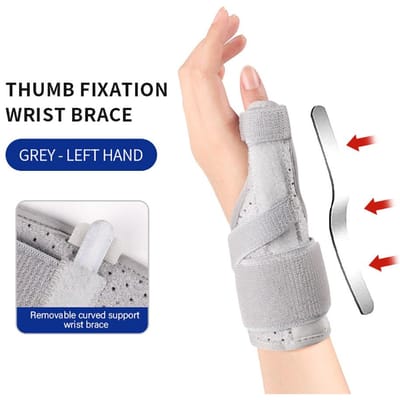 1 Stuk Polsbrace met Aluminium Plaatondersteuning voor Peesontsteking Verstuiking Breuk Vinger Compressieband Immobilisatie beige