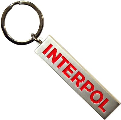 Interpol - Text Logo Sleutelhanger - Zilverkleurig