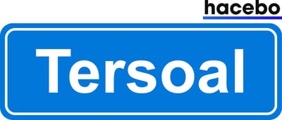 Hacebo - Plaatsnaam Sticker - 29x10 CM - Tersoal sticker - Verkeersborden sticker - grappige cadeaus - Tersoal