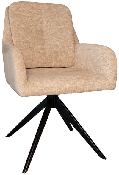 Eetkamerstoel draaibaar Lieve taupe eetstoel draaibare stoel zetel