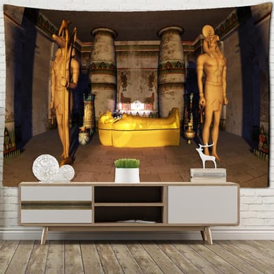 Tapisserie murale suspendue de pharaon de l'egypte antique, Vintage, style Boho, sorcellerie, Hippie, décoration de maison, tissu de fond 95x70cm brown