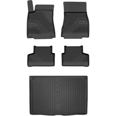 Frogum Voordeelset - Automatenset No.77 + Dry Zone Kofferbakmat - Geschikt voor Mercedes-Benz GLA (H247) vanaf 2019 - Lage laadvloer - TPE Rubber - Zwart