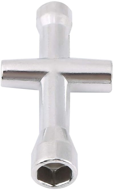 Dailygoods- Kruissleutel multifunctioneel - Metalen steeksleutel - Wielsleutel - 4,8 x 2,4 cm - Geschikt voor M2/M2,5/M3/M4 schroeven - Zeshoekig ontwerp - Sleutel