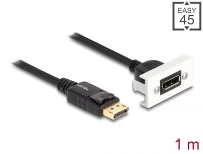 Delock Easy 45 DisplayPort 8K 30 Hz Module with pigtail, 22.5 x 45 mm
