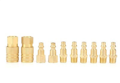 Dailygoods - NPT Adapter Set - 10-delige set voor Compressed Air - 1/4 inch maat - Snelkoppelingen - Voor Copper Tools - Betrouwbare verbindingen - Ge...
