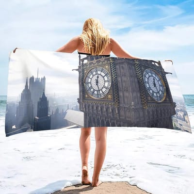 Grande Serviette de Plage en Microfibre Pelucheuse Absorbe Rapidement l'Eau, Séchage Rapide, S'époussette Facilement le Sable, Jeté de Transat de Piscine pour Salle de Sport pour Femmes 100X50 cm(39X20in)
