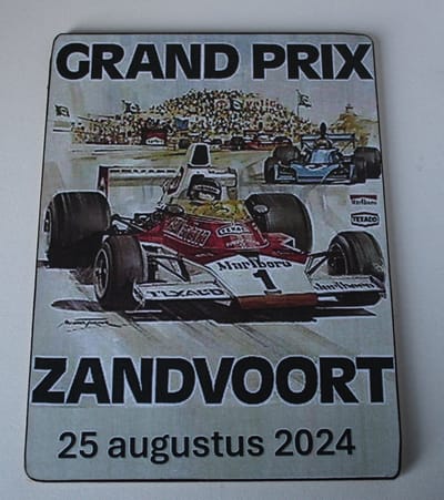 Houten tekstbordje Grand Prix Zandvoort 2024 - cadeau formule 1 - cadeau kerst - cadeau verjaardag