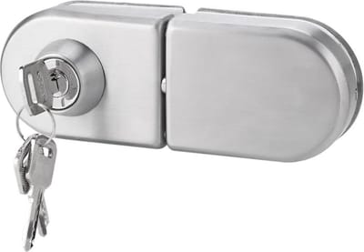 Roestvrijstalen veiligheidsslot - dubbel draaibaar - anti-diefstal - frameloos - schuifpoortslot - voor badkamers - thuisthotels .