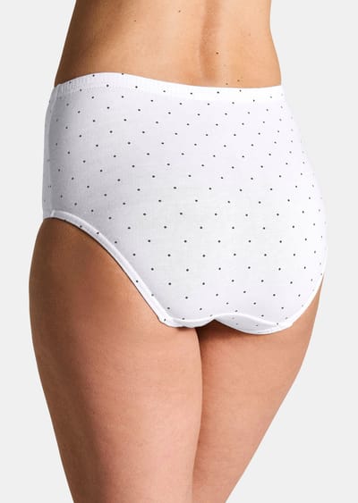 Set katoenen tailleslips - wit / gestippeld - Gr. 38 van Goldner Fashion