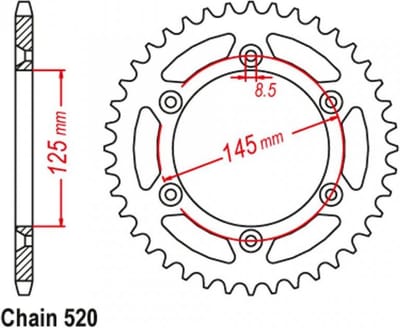 Couronne de transmission Sifam pour moto Cagiva 125 Tamanaco 1988 à 1991 Neuf