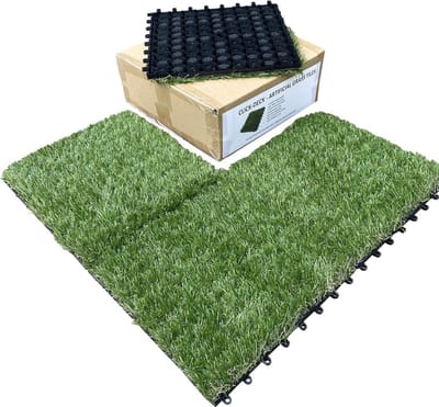 Inelkaar grijpende Terrastegels met Kunstgras - Eenvoudige Installatie voor Balkon en Terras