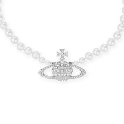 Vivienne Westwood Bas Relief Parelketting Saturnus Zilveren Parelketting Herenkettingen 6301009902P104P104 Box white