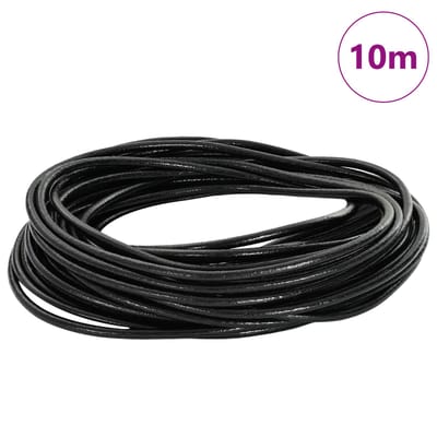 vidaXL - Leren - Koord - 1 - Zwart - Ø3 - mm - x - 10 - m - Leer