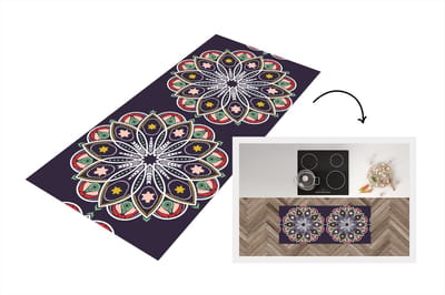 Keukenloper - Loper keuken - Mandala - Ster - Design - 120x50 cm - Keukenloper vinyl