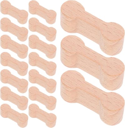 Houten Treinrails Adapters - Treinbaan Connectoren - Uitbreiden Treinbaan - Hondenbot Vorm - 25 Stuks - Khaki