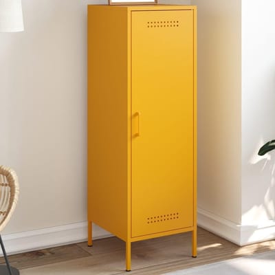 Industriële Highboard in Mosterdgeel - 36x39x113 cm - Ruimtebesparend en Praktisch
