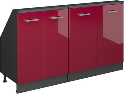 Vicco Rion Kastenset voor schuine wand – Set van 2 Rood hoogglans/antraciet