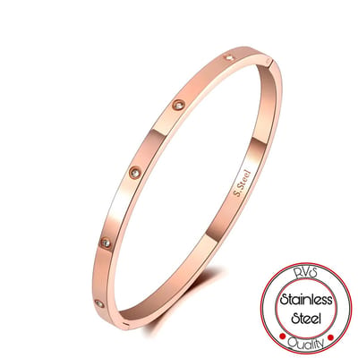 Borasi Bangle Armband | Rose | 4 mm | Roestvrijstaal | Dames Sieraden |