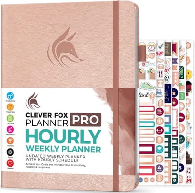 Niet gedateerde A4 Planner PRO - Wekelijkse & maandelijkse planning met tijdsleuven | Roze goud