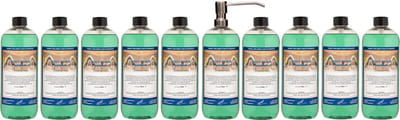 Body & Hair Hamam 1 liter met luxe RVS zilverkleurige pomp - set van 10 stuks - 2 in 1 voor lichaam en haar - voordeelverpakking