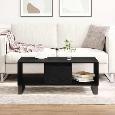 Salontafel met lade - Houten bijzettafel - Woonkamer opruimen - Modern design - 90x50x365 cm - Zwart eiken