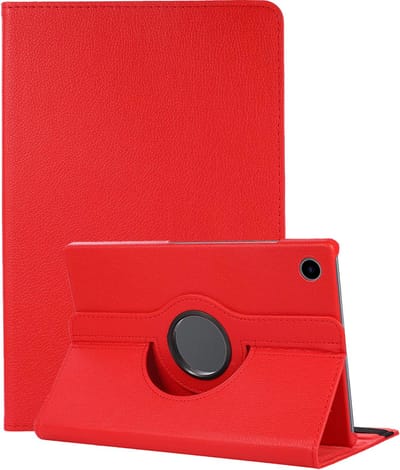 Hoes - Geschikt voor Samsung Galaxy Tab A11 Plus - 360 Graden Draaibare Hard Cover Case - Tablet Hoesje Draaibaar - Rood