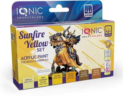 AMMO by Mig Jimenez Hobbyverf Acrylverf - MIG IO0504 Ionic Smart Colors - Zonvuur Geel Kleurenset - Acryl Set 6x20ml Verf set - 6x 20 ml