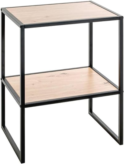 Bijzettafel Eiken Zwart - Salontafel Hoektafel - Woonkamer Decoratie - Moderne Stijl - B 45 cm x H 60 cm
