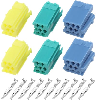 Dailygoods - Dailygoody - Mini ISO Connectorbehuizing - Autoradio Reparatieset - Kunststof Metaal - Inclusief 40 Pinnen - Voor CD-wisselaar