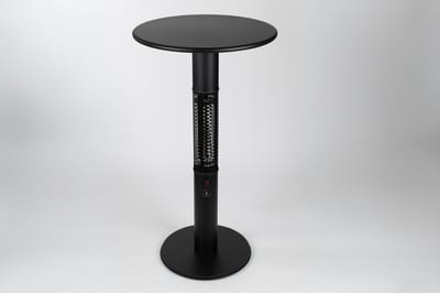 Monti HeatLine Vibe Black - Elektrische statafel terrasverwarmer - 1500W - bartafel - Tafelblad Ø60 cm