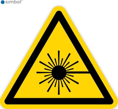 Simbol - Stickers Laserstraal - Laserlicht (W004) - Duurzame Kwaliteit - Formaat ▲ 5 x 5 x 5 cm.