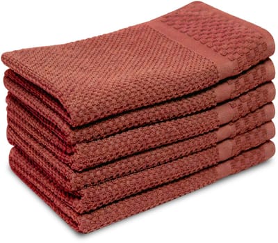 PHLOX Soft Popcorn Gastendoekjes 30x50 cm - Set van 6 - 100% Katoen 500 g/m2 - Roze